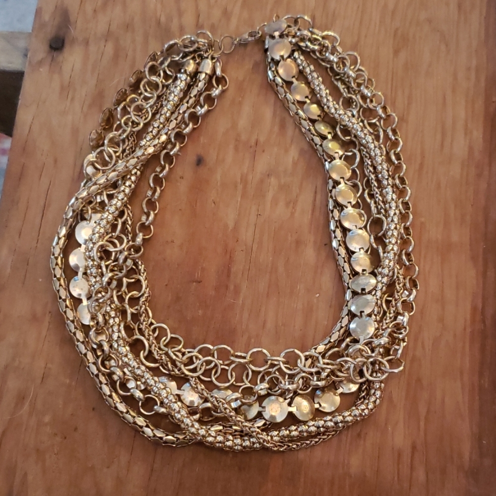 Gold statement necklace